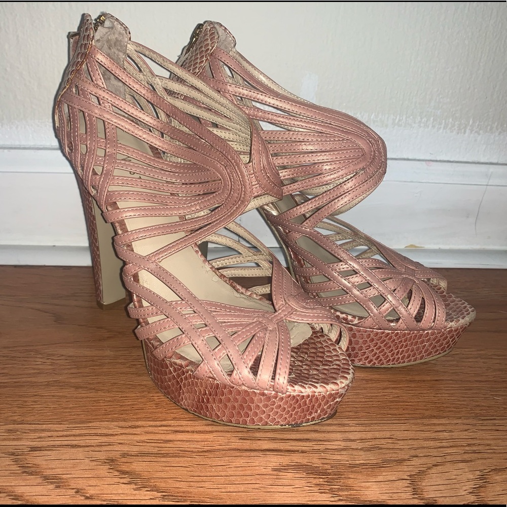 Strappy Blush Nine West Platform Heels